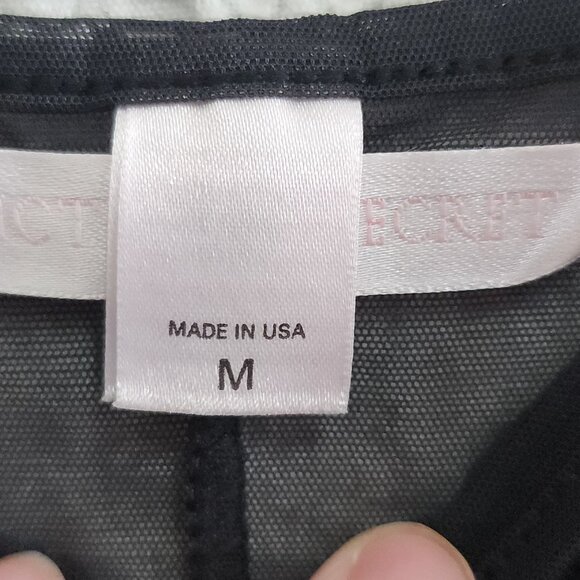 Victoria’s Secret Sheer Black Lace Trim Slip Dress Lingerie Women's Size Medium - Picture 12 of 14